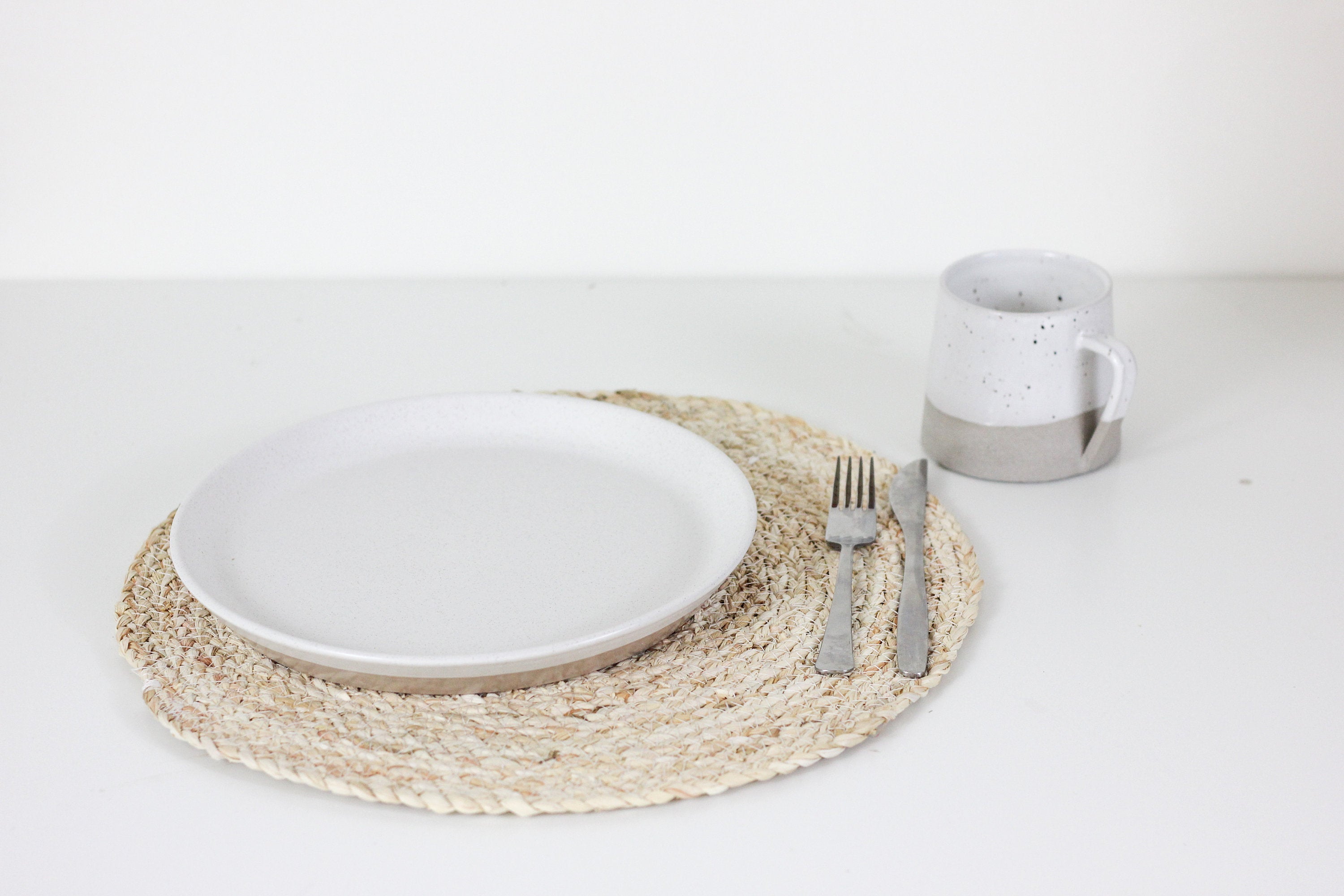 Boho Jute Braided Round Placemat Neutral Dining Decor