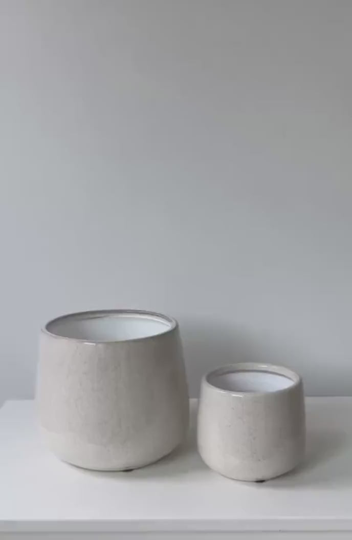 Speckled Beige Ceramic Planter