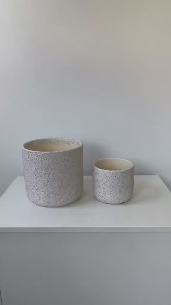 White Speckled Ceramic Planter