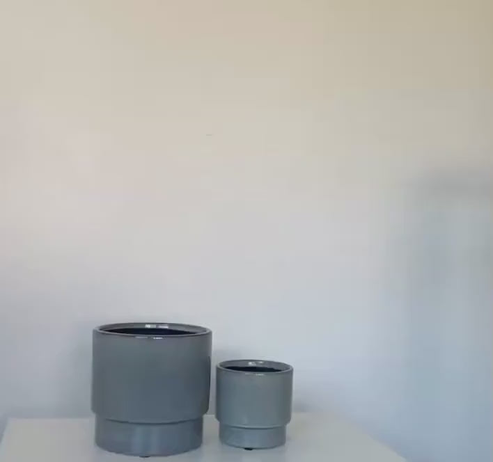 Modern Grey Blue Ceramic Planter