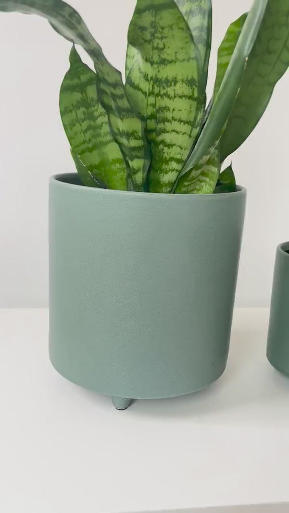 Emerald Green Ceramic Footed Plant Pot