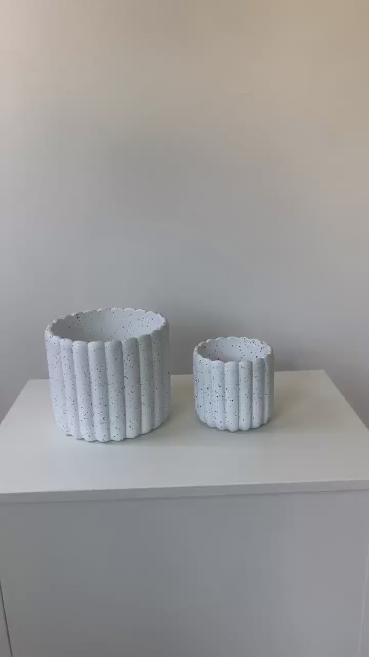 Scalloped Cement Planter