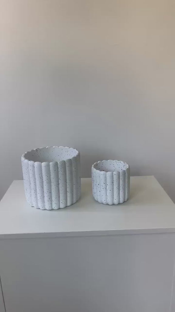 Scalloped Cement Planter