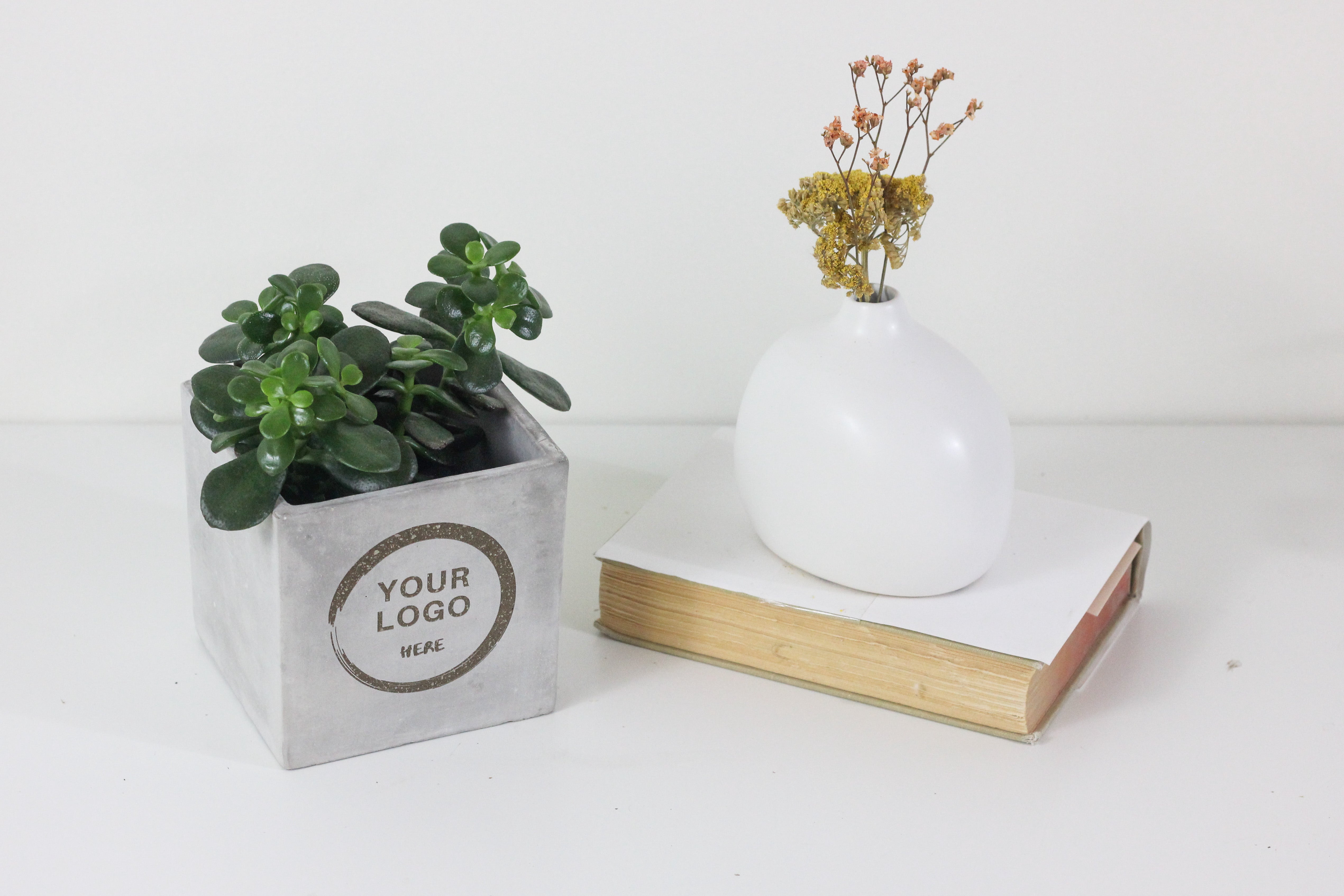 Personalized - Concrete Cube Planter Pot