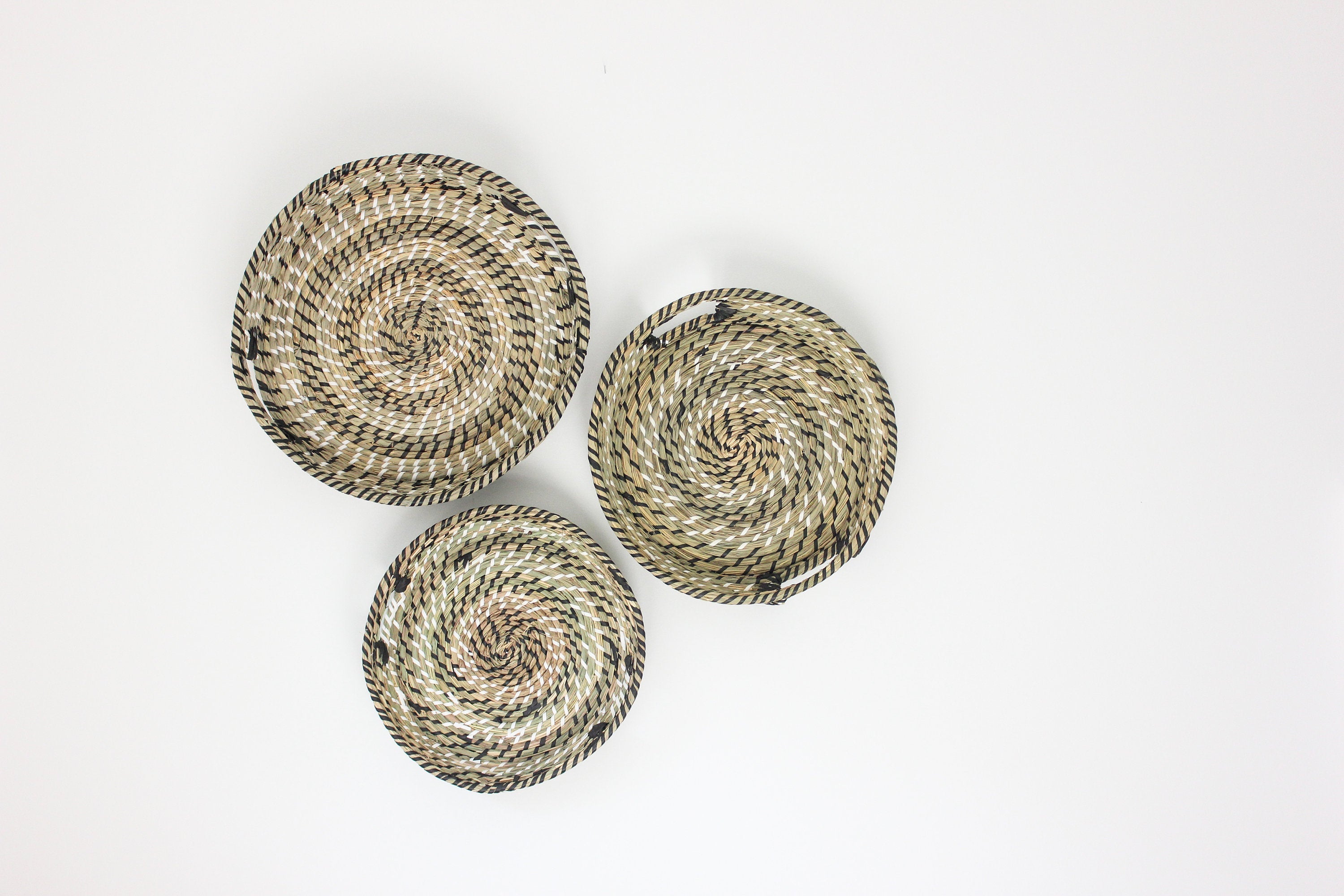 Woven Seagrass Decorative Serving Tray Boho Coffee Table Decor