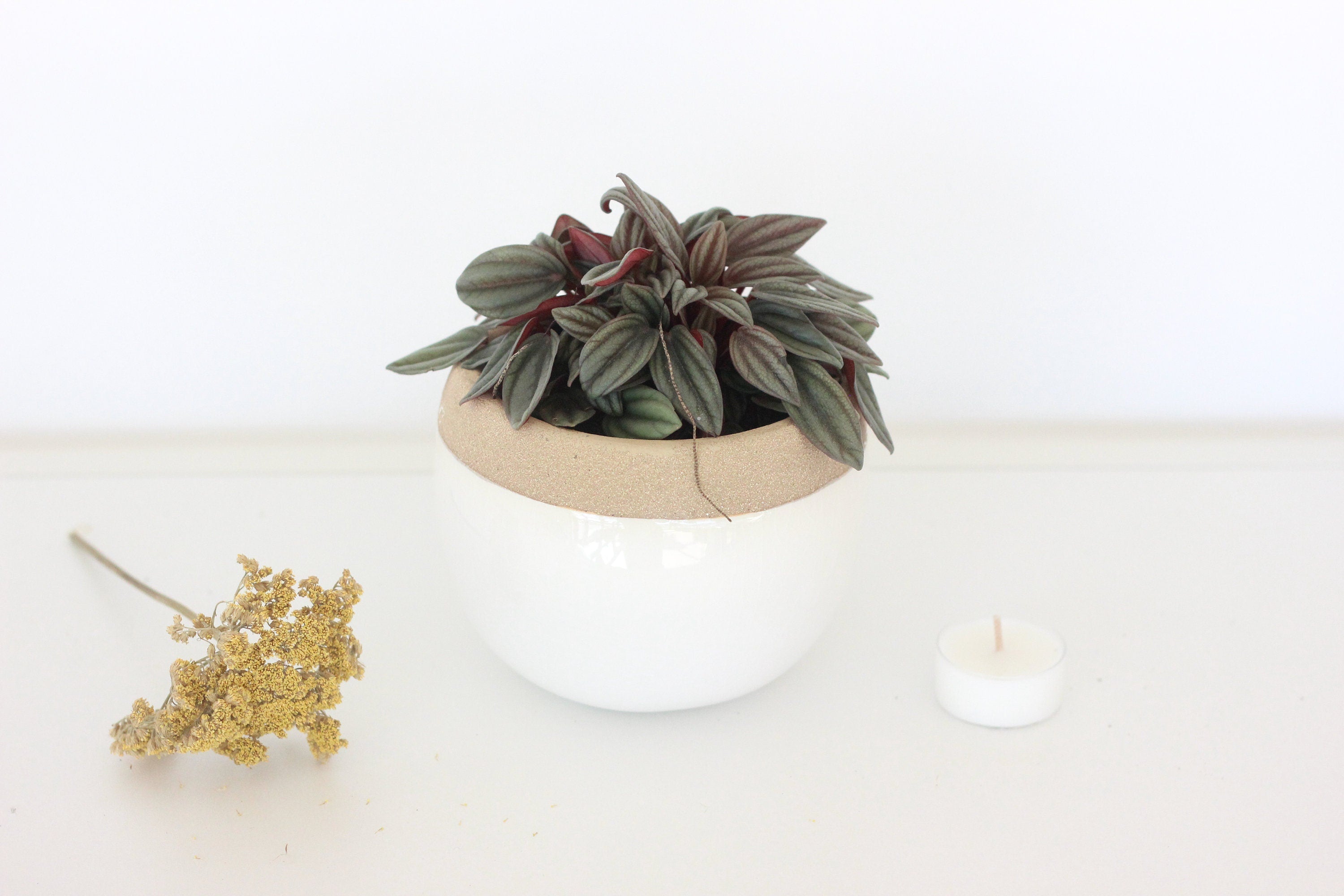 Neutral Decor Crackle Glaze Ceramic Planter Pot