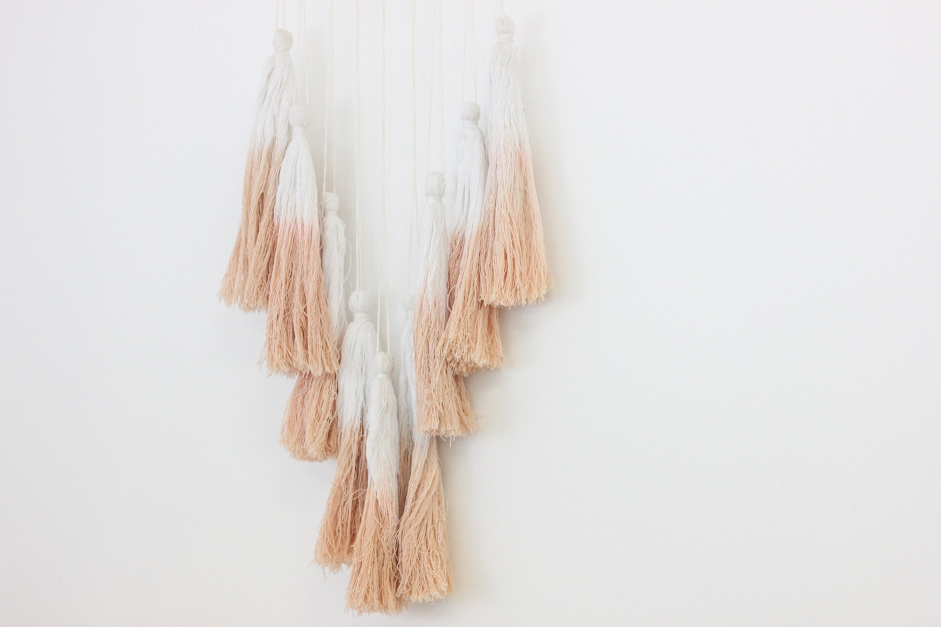 Pink Ombre Tassel Wood Wall Hanging Boho