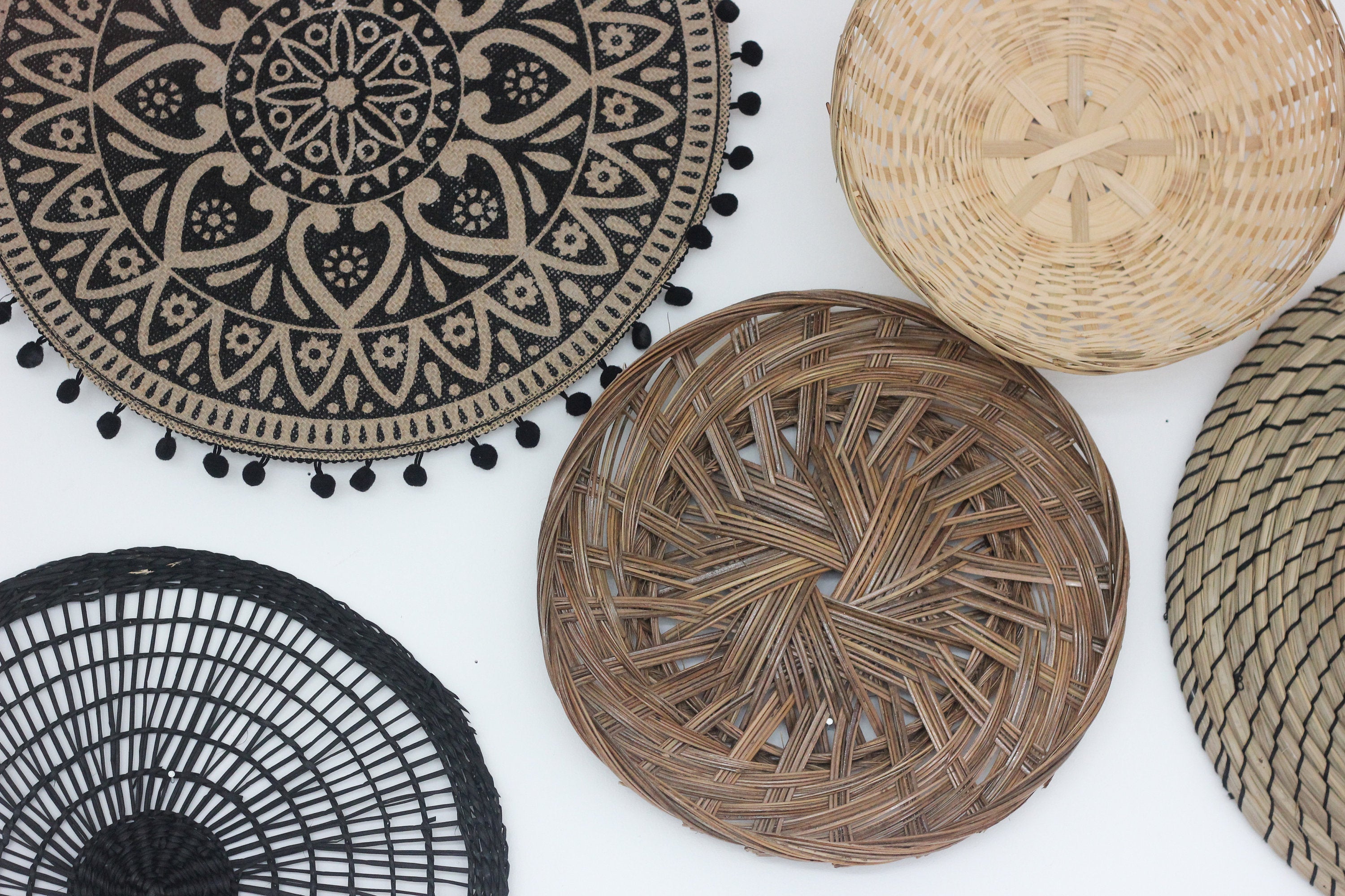 Onyx Rattan Mix Curated Wall Baskets Set