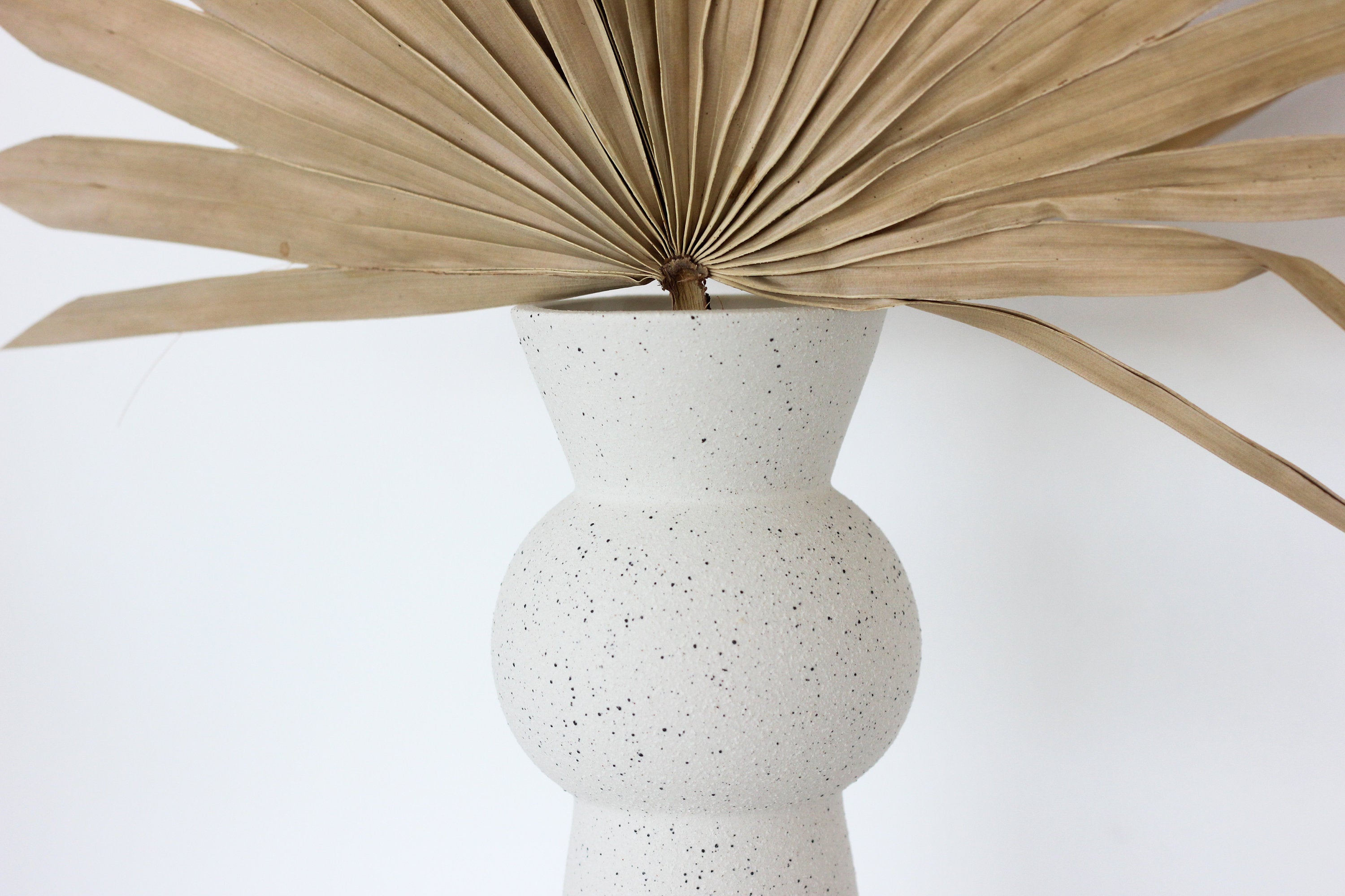 Minimalist White Speckle Textured Ceramic Vase
