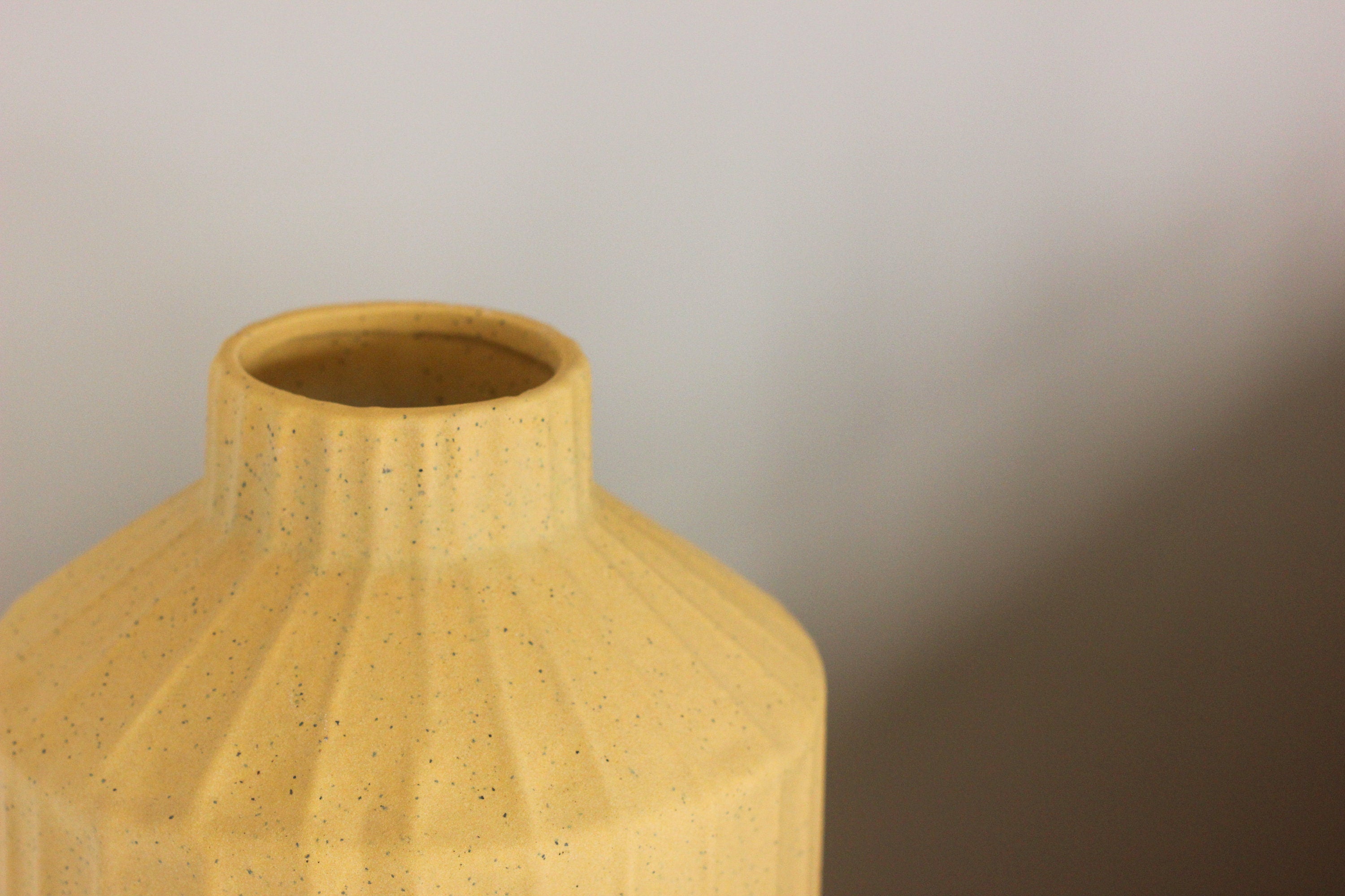 Mustard Terracotta Vase and Planter Pot with Speckles