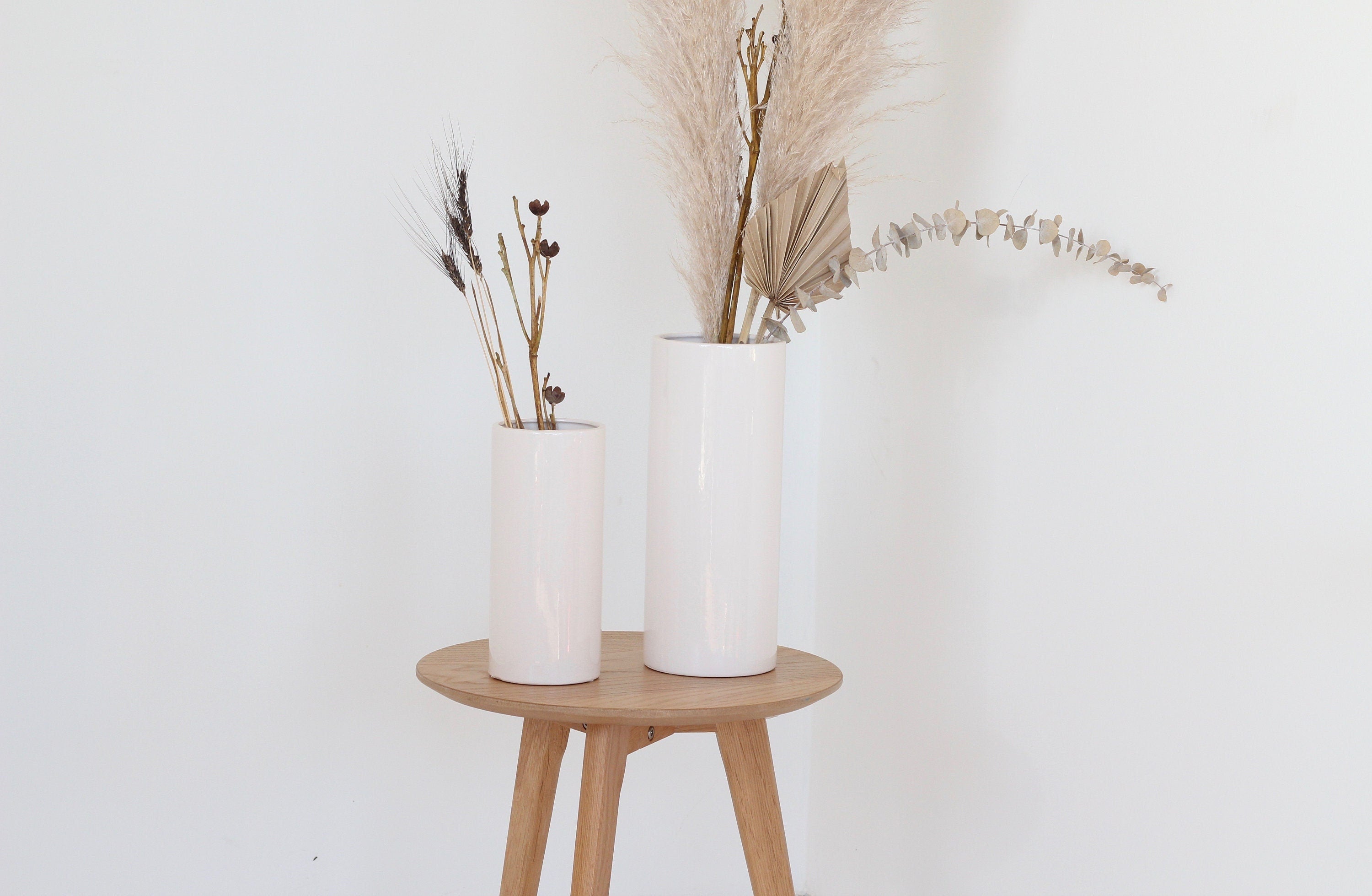 Ceramic Floor Vase for Pampas Grass and Large Bouquets