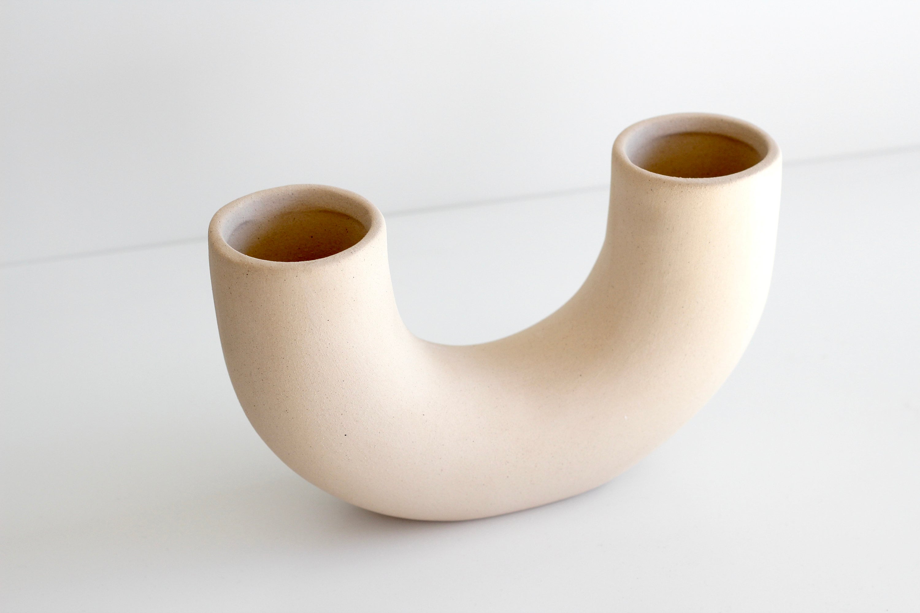 U Shaped Nordic Ceramic Sculptural Vase Half Donut