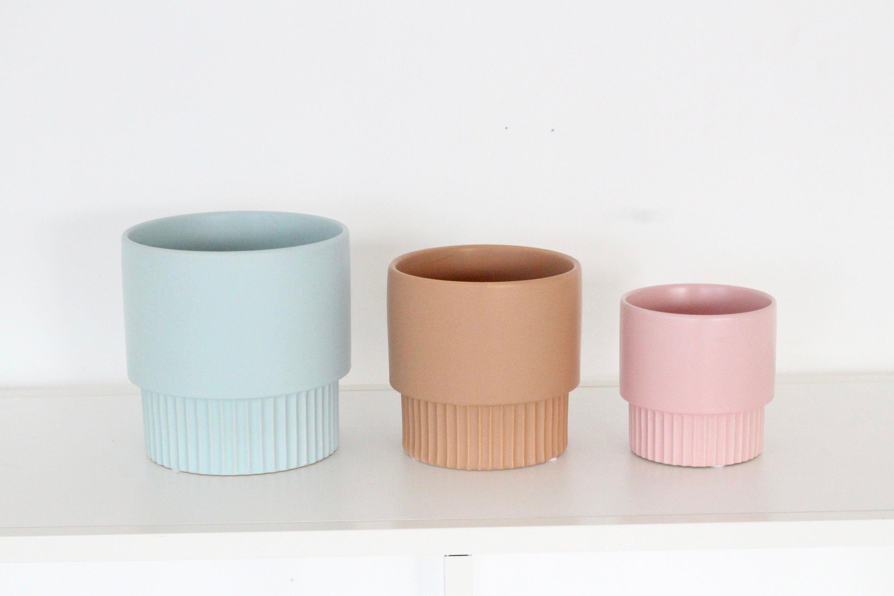 Set of 3 Danish Pastel Matte Planter Pots