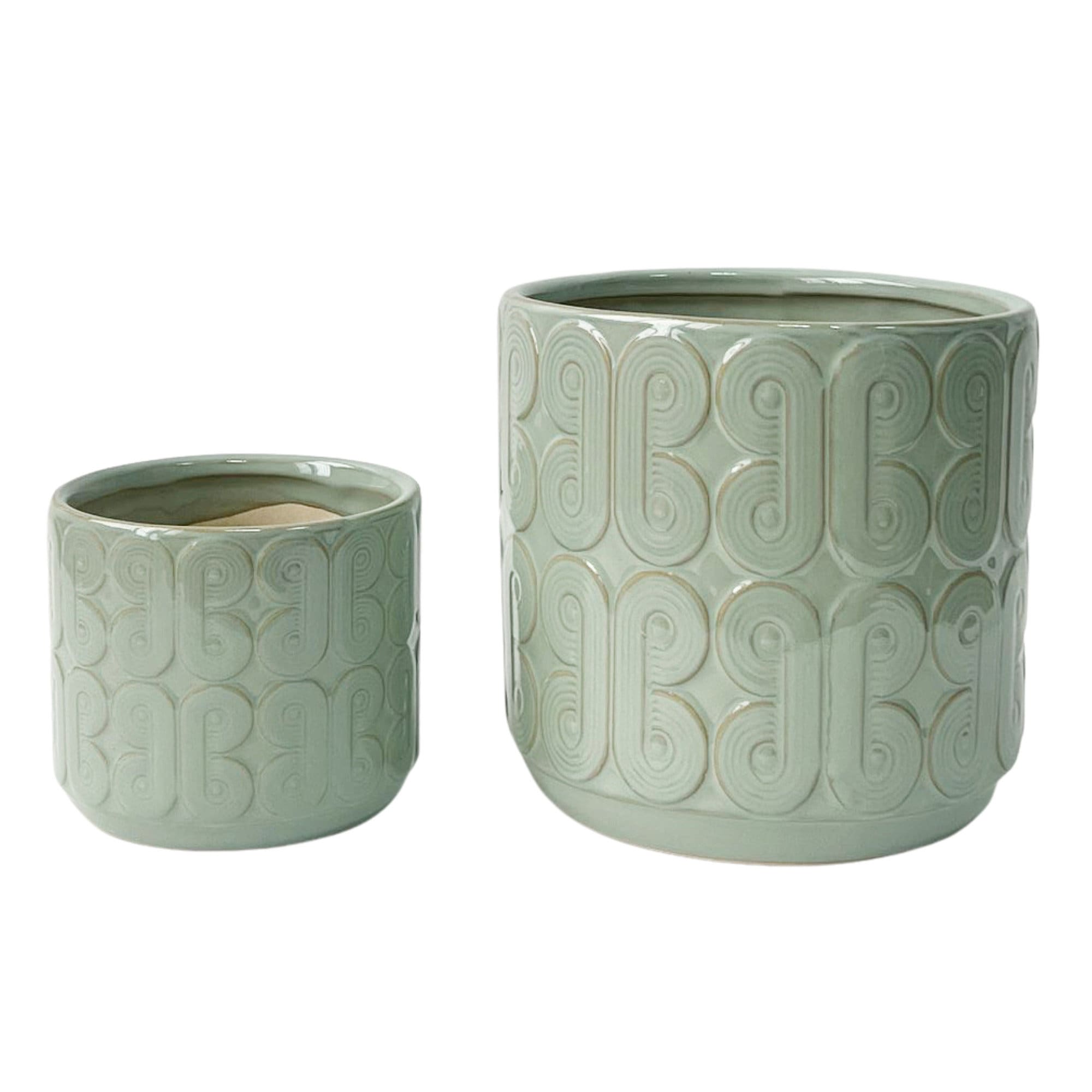 sage green plant pot Retro Design Sage Green Reactive Glaze Planter Pot – SPROUT & ABOUT