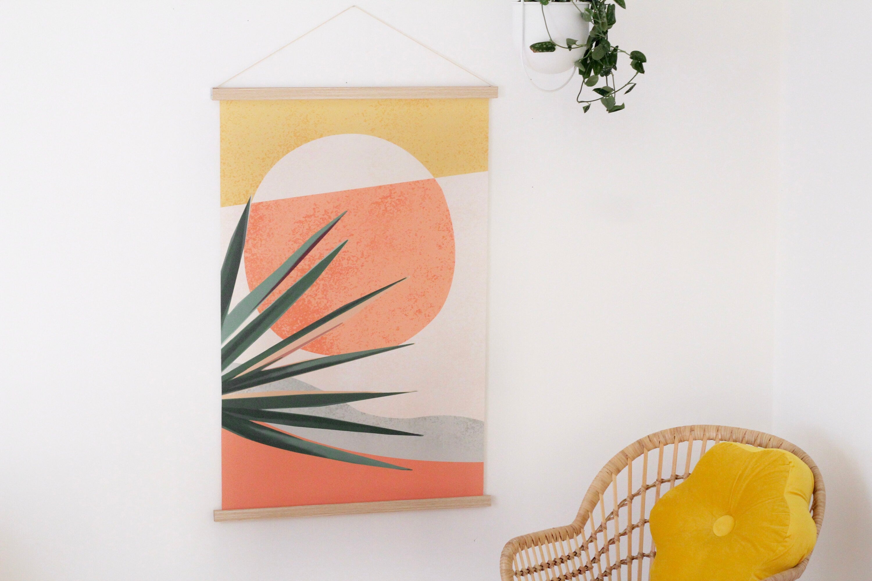 Large Warm Abstract Sunset Print Wall Hanging CLOSING SALE
