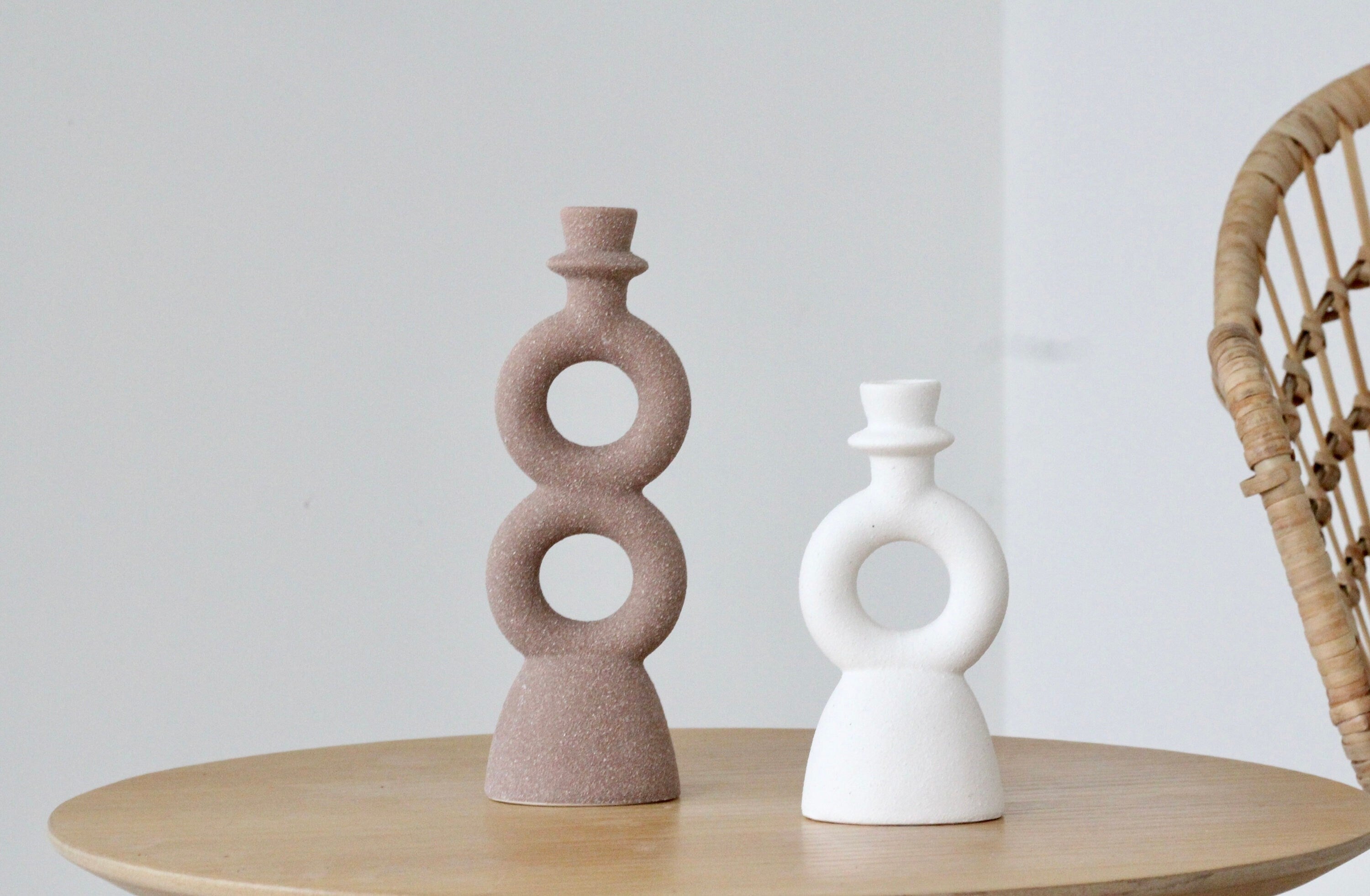 Nordic Sculptural Taper Candlestick Holders