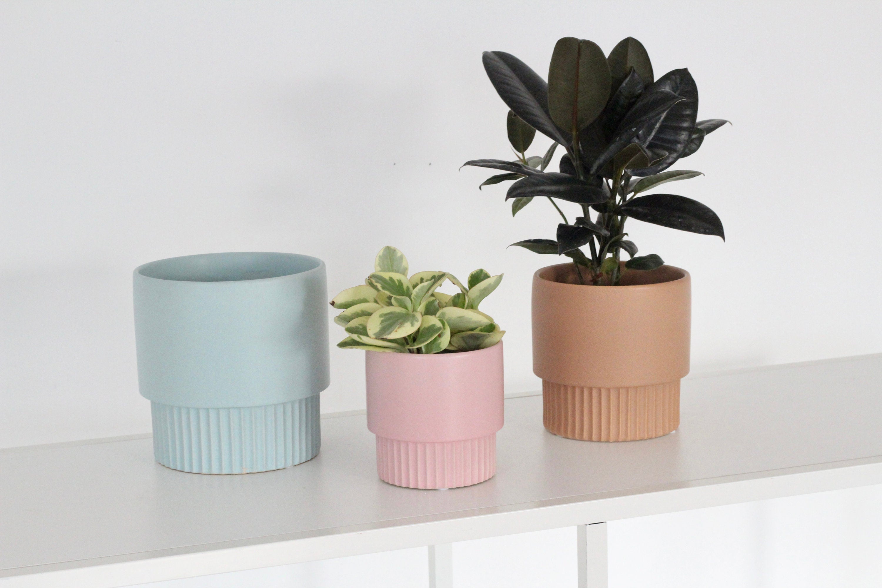 Set of 3 Danish Pastel Matte Planter Pots