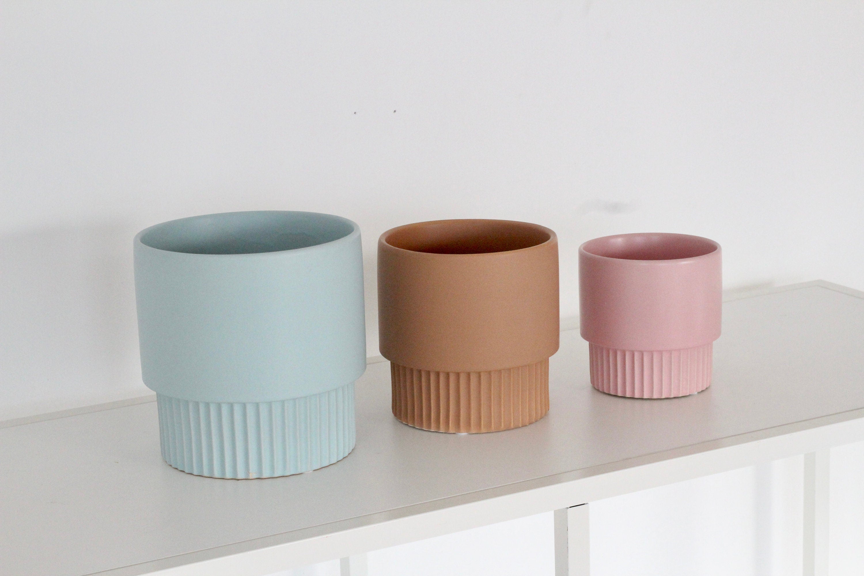 Set of 3 Danish Pastel Matte Planter Pots