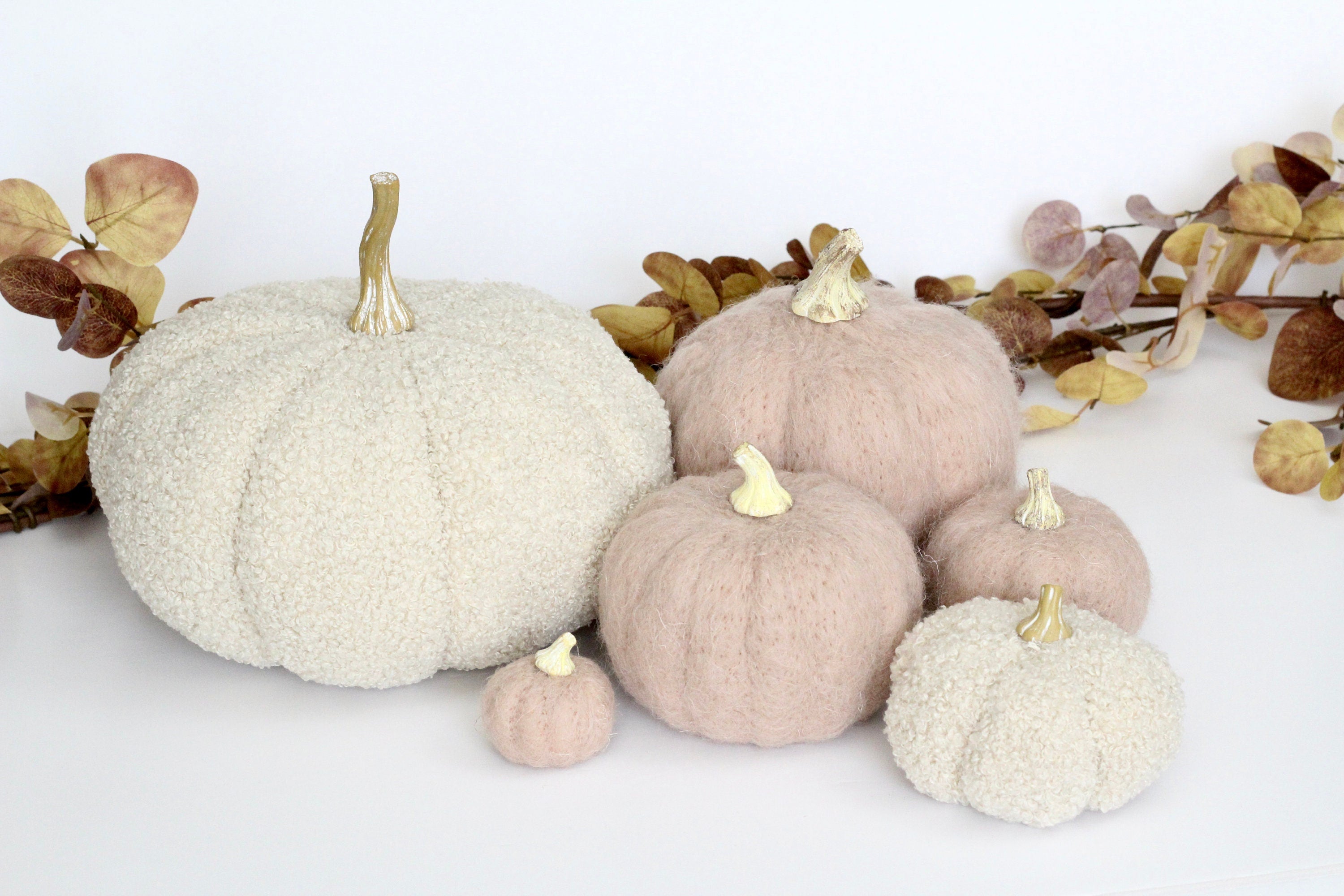 Needle Felt Pumpkin Neutral Fall Decor