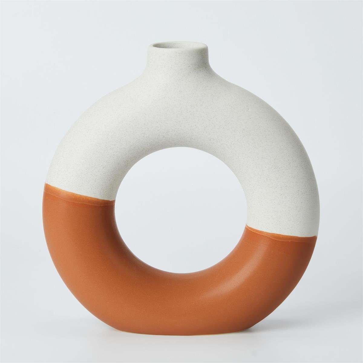 Two-tone Speckled Donut Circle Bud Vase