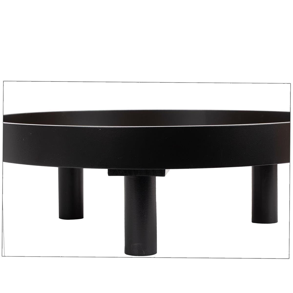 Contrast Natural Wood and Black Tray With Legs Catch-All