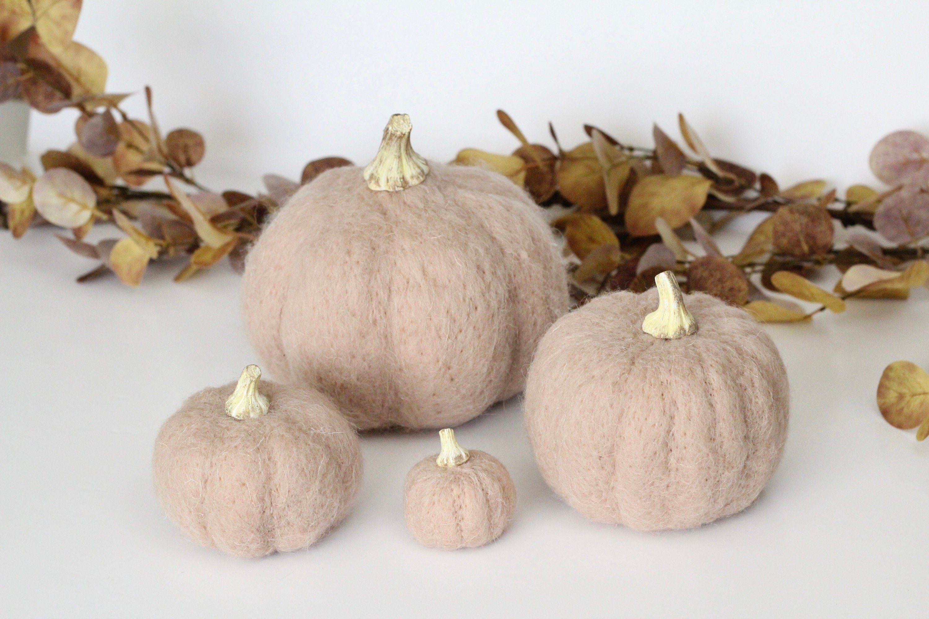 Needle Felt Pumpkin Neutral Fall Decor