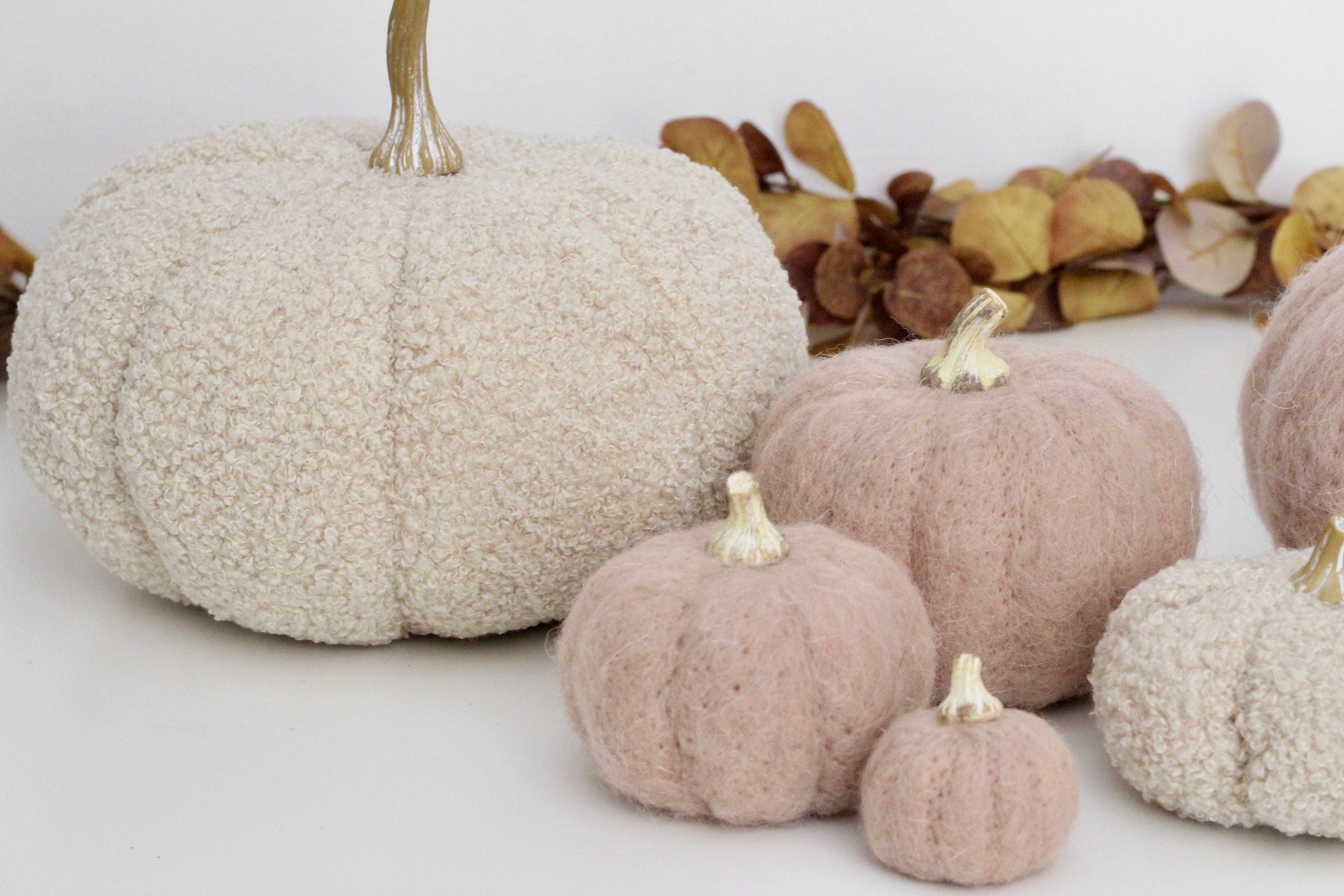 Needle Felt Pumpkin Neutral Fall Decor