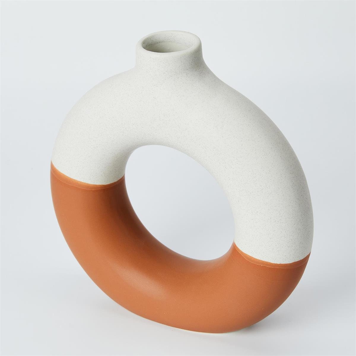 Two-tone Speckled Donut Circle Bud Vase