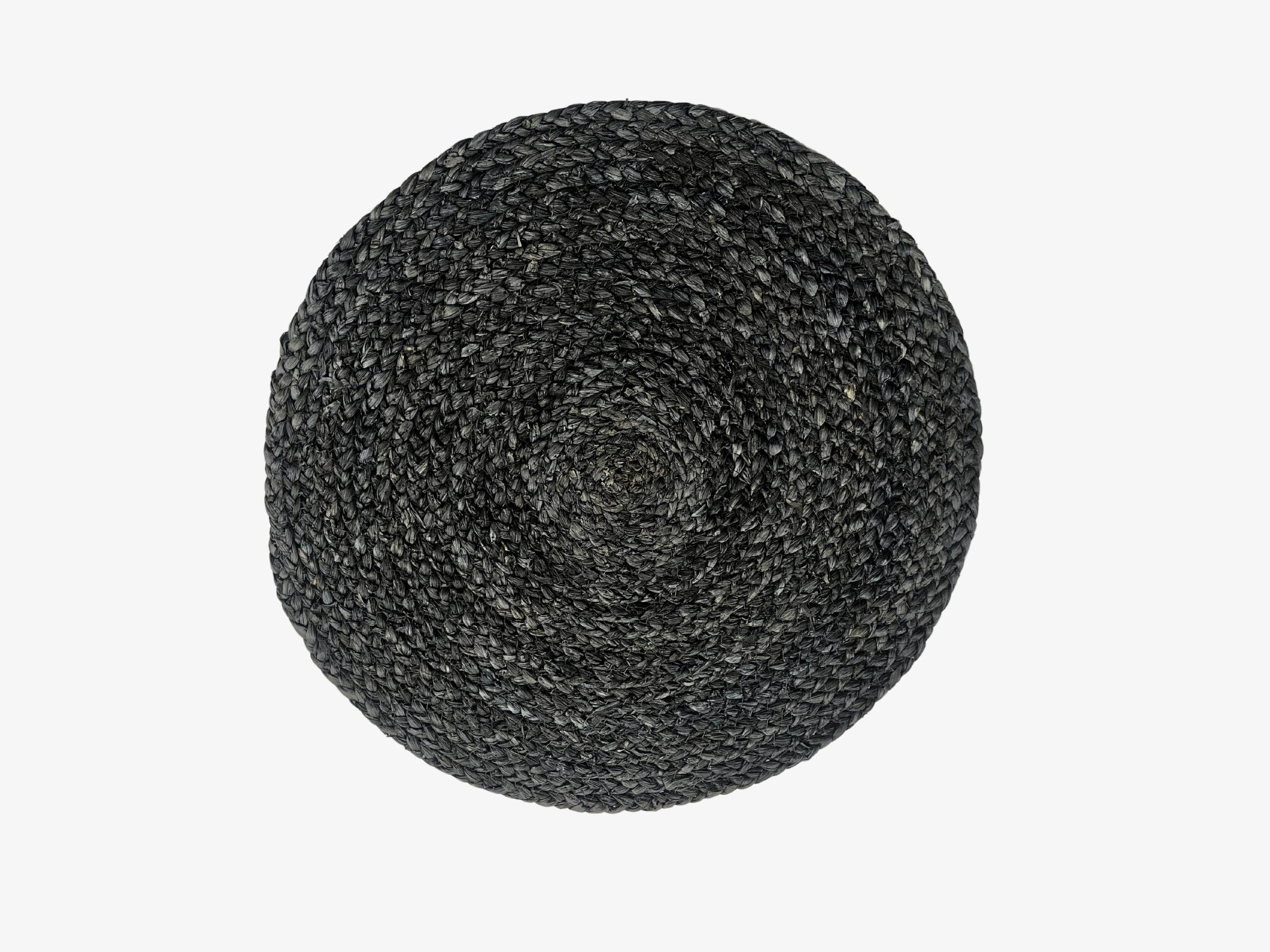 Set of 2 Charcoal Jute Braided Round Placemat Neutral Dining Decor CLEARANCE SALE